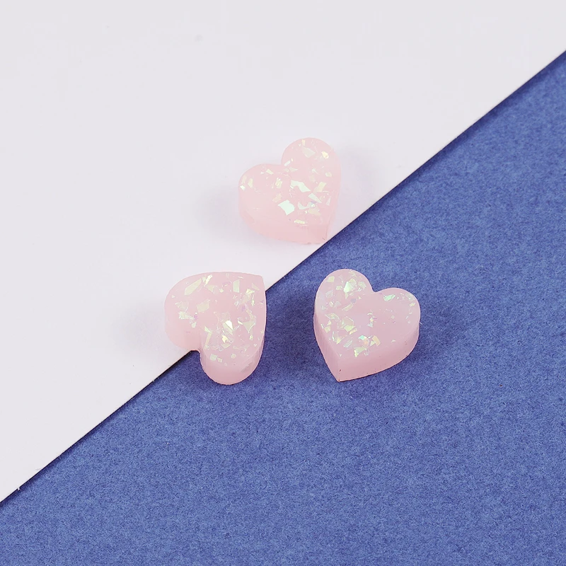 Fnixtar 10mm Synthetic Love Heart Shape Opal Stone Materials Women Handmade DIY Necklace Jewelry Hole  Size 1.5mm 20Piece/lot