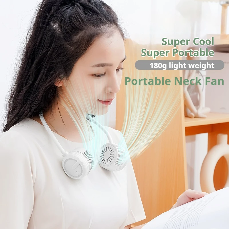 

New Portable Neck Fan, Foldable Mini USB Fan, Rechargeable 1600mah Cooling Wind Fans, Personal Silent Neckfan For Sports