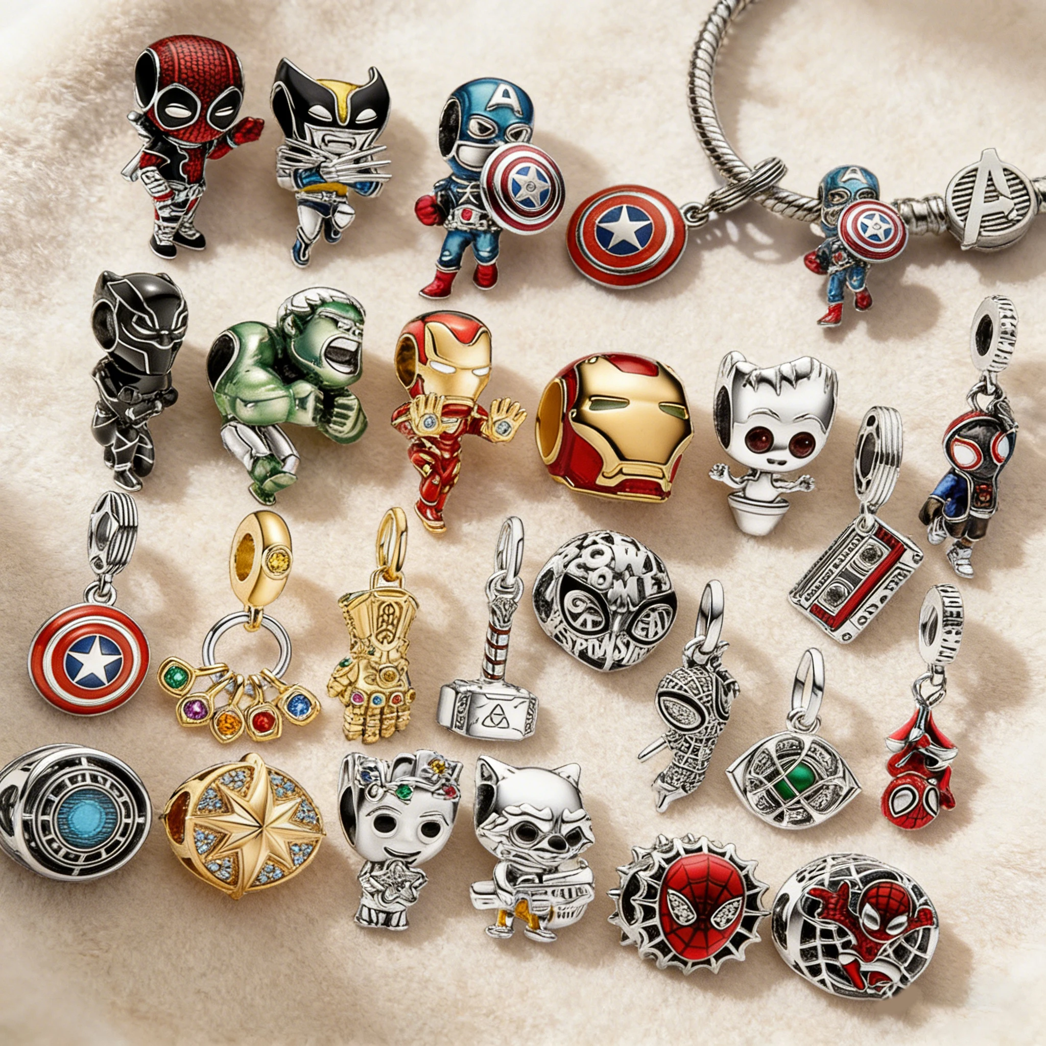 

Marvel Spider-Man,Avengers,Guardians of the Galaxy Charm Beads Pendant Fit Bracelet Necklace Beads For Diy Jewelry Women Gift