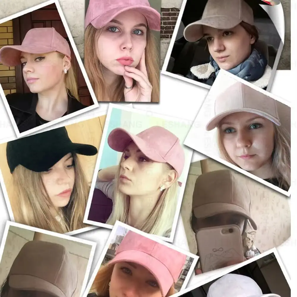 New Solid Deer Skin Velvet Warm Cap Women Ponytail Baseball Cap Hats Men Baseball Cap Winter Outdoor Vintage Visor Casual Cap