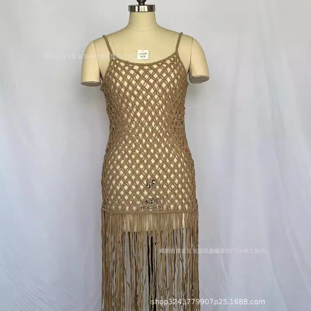 SS23 Hand-woven Intangible Cultural Heritage, Bohemian Fashion, Cut-out Design Vest, Versatile Haute Couture