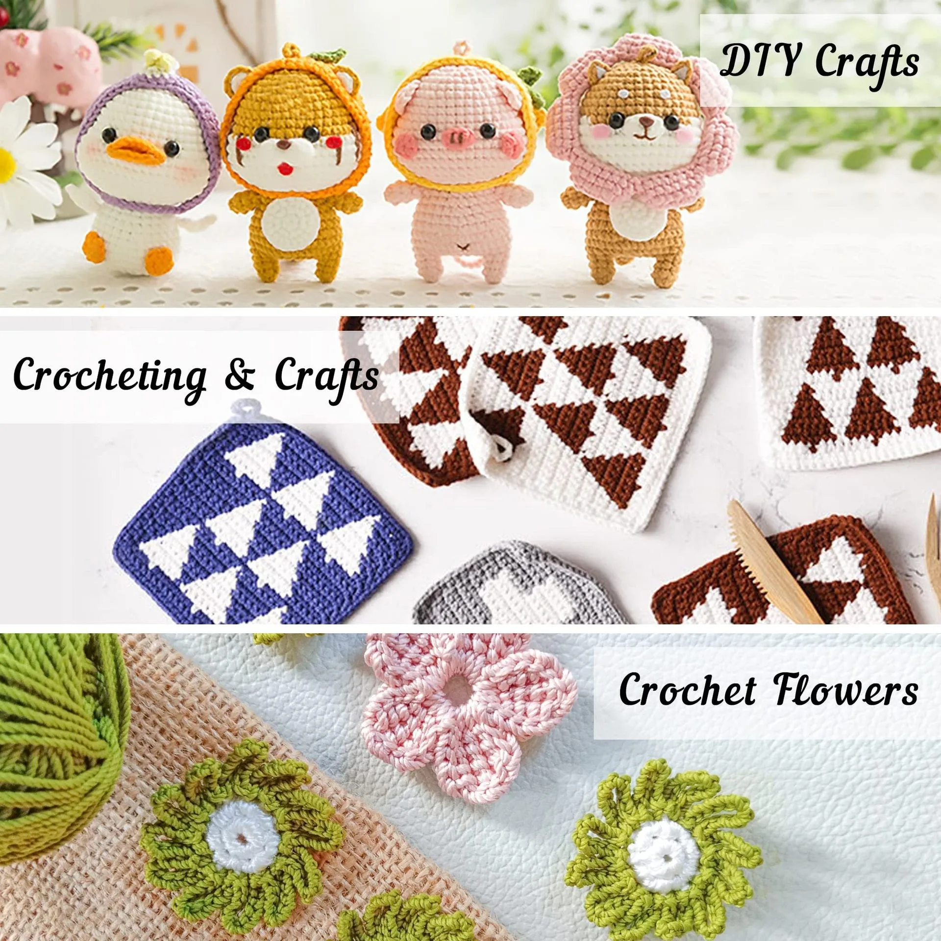 Imagem -03 - Multi Tamanho Fio Crochet Craft Grupo Ideal Conjunto Iniciante Faça Você Mesmo Ferramentas de Tecelagem Ergonomia Originalidade 113 Pcs