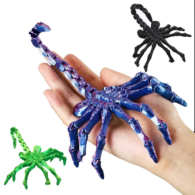 3D Printed Movable Joints Facehugger Toys Simulation Articulated Animal Figurine Ornaments Creative Model Desktop Decoration