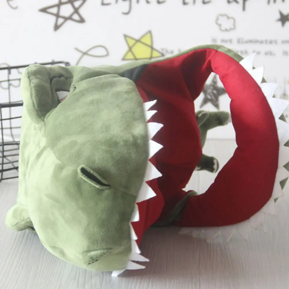 Cute Dinosaur Head Hat Cosplay Headgear Plush Dinosaur Hats Holiday Cosplay Costume Funny Cute Pros Hat