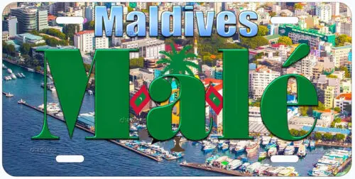 Male City Maldives Novelty Car License Plate Aluminum
