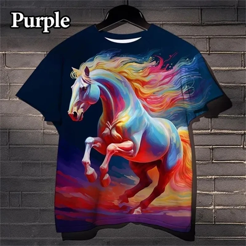 Animal Horse 3D Printed T-shirts Men And Women Hip-hop Summer Casual Harajuku T Shirt Street Cool Graphic Tee Novelty Tshirt Top