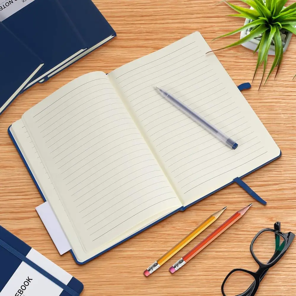 Блокноты для колледжа в линейку: журналы в твердом переплете, 20 штук, 200 страниц, 5,7x8,4, темно-синие для школы и офиса