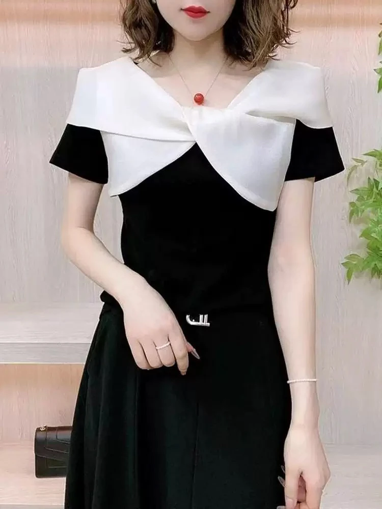 

Sli Knot Splice ort Sve T-irt Women's Summer New Design Slimming Trendy Top Comfortable Breathable