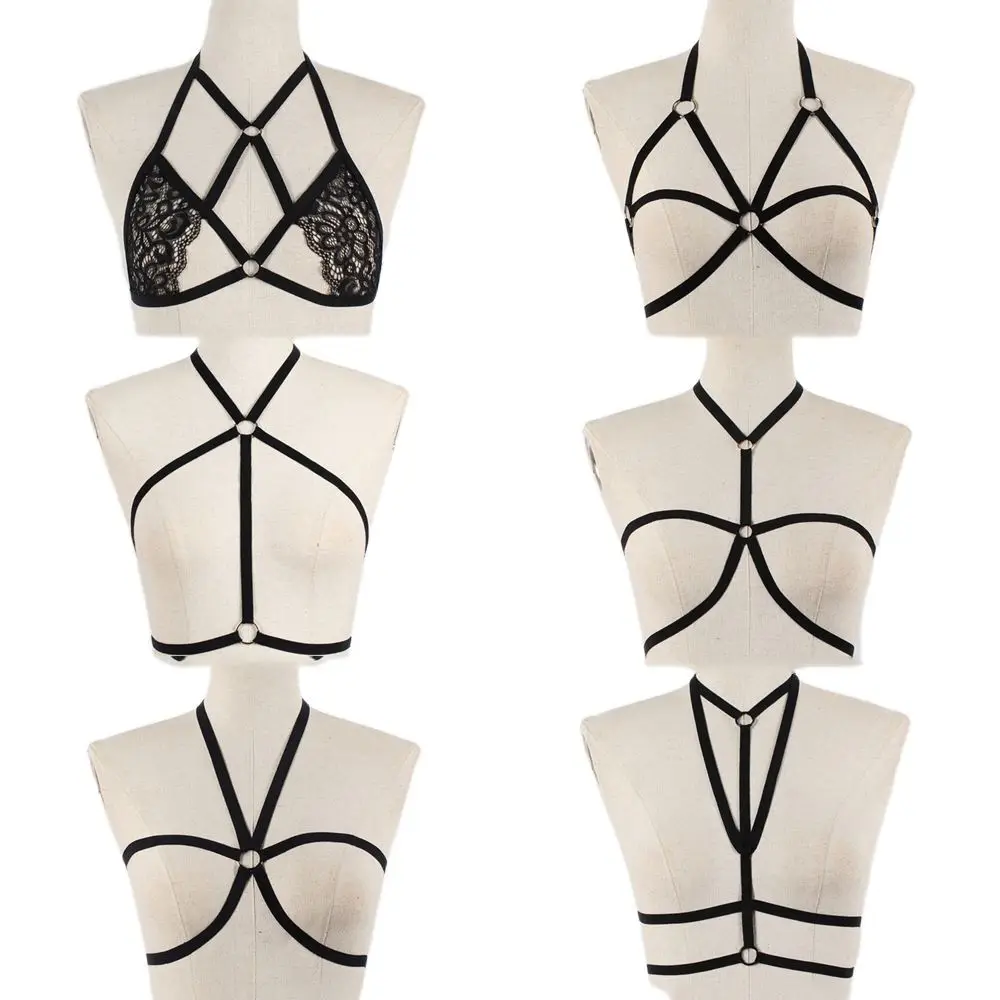 

New Bustier Bralette Cage Harness Sexy Bandage Bra Push Up Crop Top Belt Lingerie