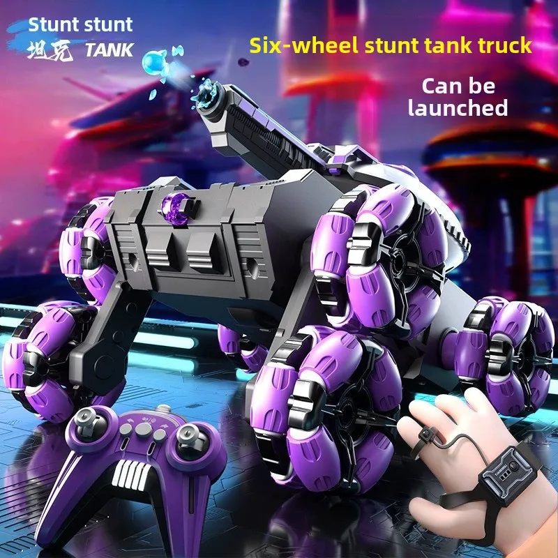

Six-Wheel Stunt Remote Control Tank Launchable Water Bounce Car Kids Gesture Sensing Deformation Off-Road Car Toy Boy