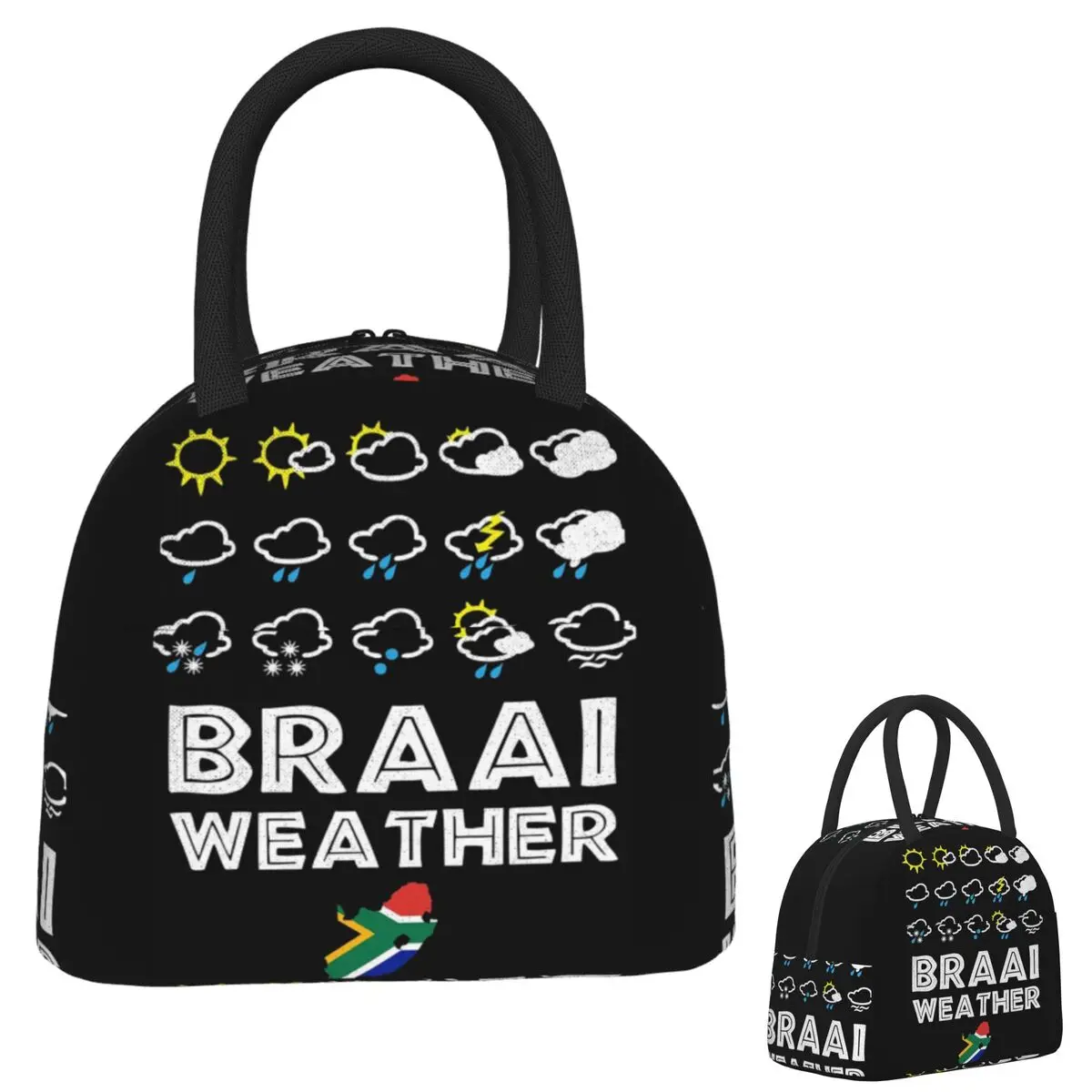 

Braai Weather South Africa Style Insulated Lunch Bag for Women Children Portable Food Boxes Thermal Lunch Box Tote