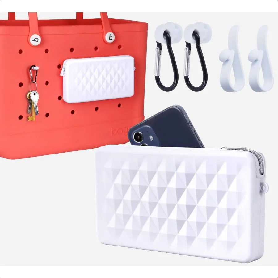 

Silicone Pouch for Bogg Bag Accories Universal Phone Holder for Bogg Bag Zipper Pouch Fits Simple Modern Beach Tote L XL Zipper