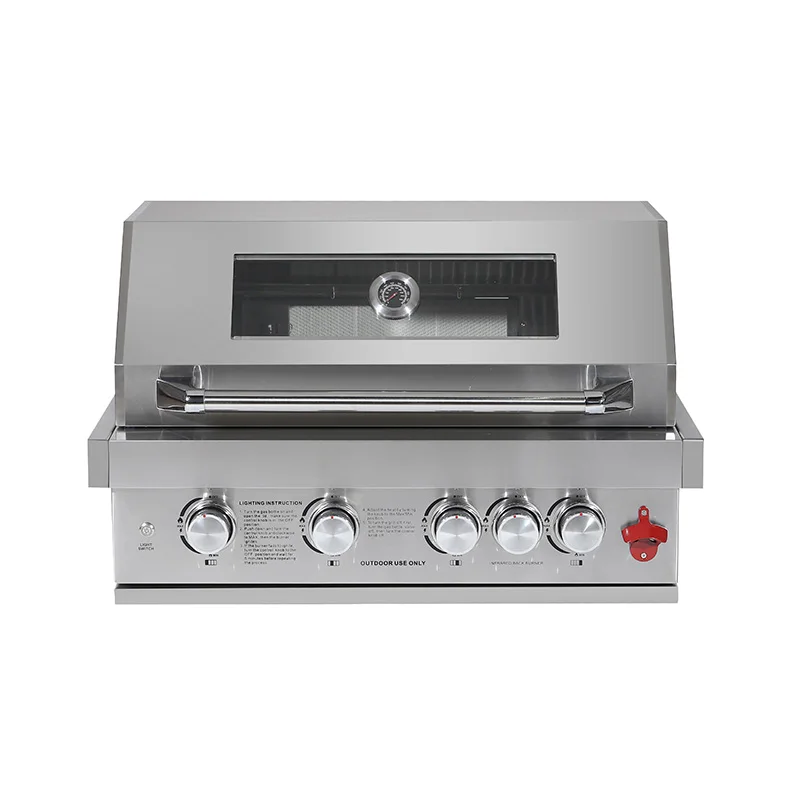 Premium Luxurious Modern Built-in Stainless Steel Gas Grill Infrared Back Burner 5-Burner Trolley Easily Cleaned Assembled BBQ