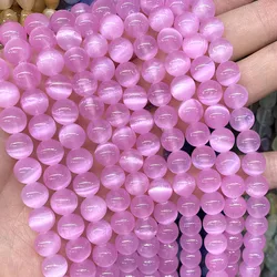 6 8 10MM Natural Gemstone Pink Selenite Stone Loose Round Spacer Beads For Jewelry Making Diy Bracelet Necklace Accessories