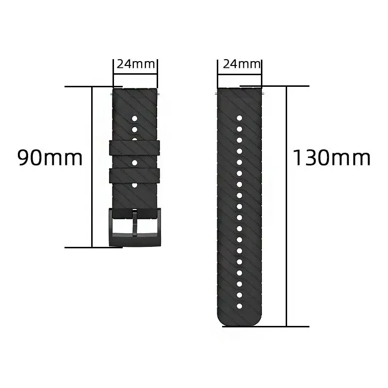 24MM Silicone Strap For SUUNTO 7 9 Baro Spartan Sport Wrist Hr D5 Smart Watch Band Bracelet Soft Wristband Accessories Wrist