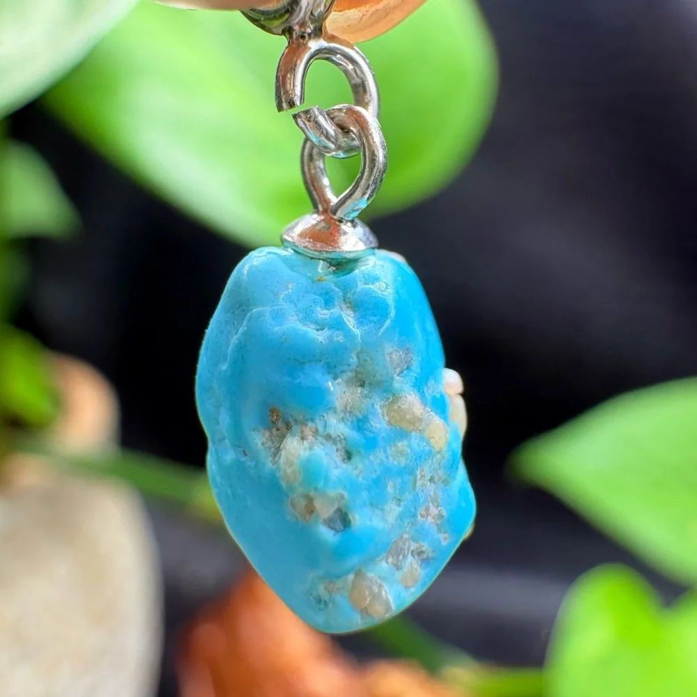 1PCS Natural Kallaite Crystal Yoga Pendant Reiki Healing Stretch Female Gift - Jewelry for Stress Relief S925