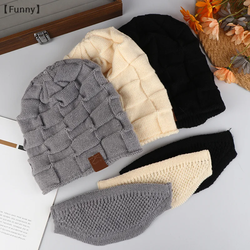 

OficialFunny nneWarmШе вязаная шапка и маска для лица, зимняя шапка с напуском и легким тепловым чехлом для ушей, шеи и щек