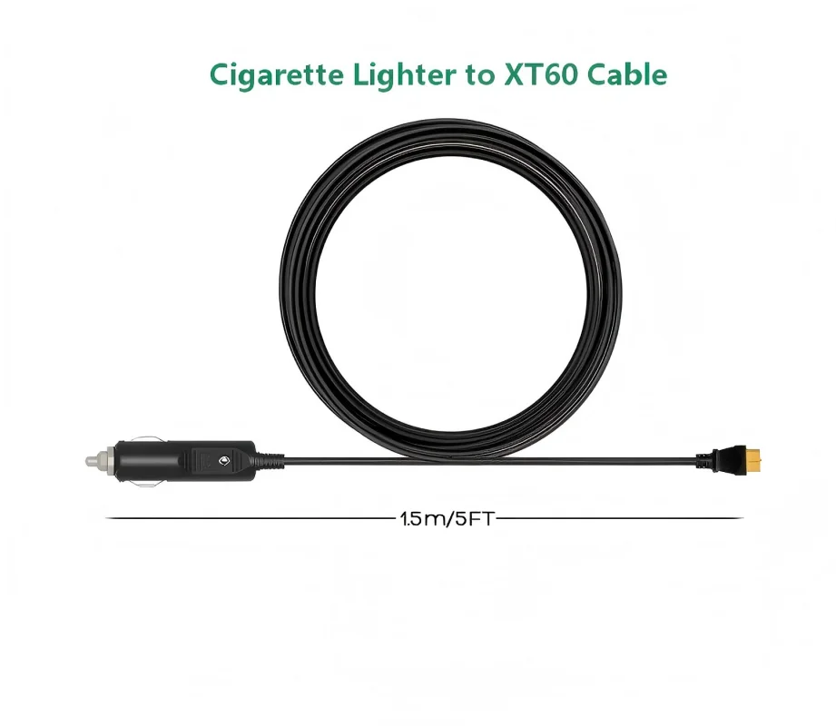 Cigarette Lighter to XT60 Cable, Car Charging Cable for Professional Energy Storage Battery, Car Accessories