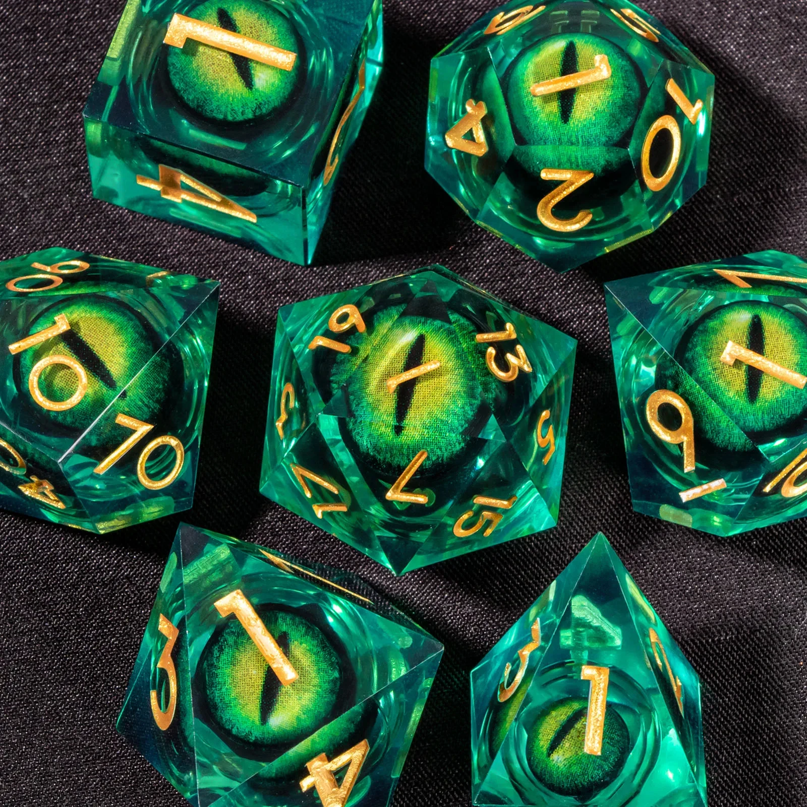 DND Liquid Core D & D dobbelstenen set, scherpe rand hars kerker en Dragon dobbelstenen, rollenspel, RPG D en D20, D12, D10, D8, D6, D4
