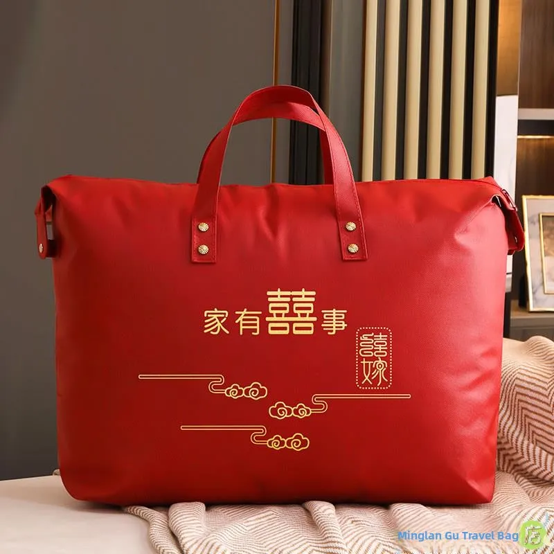Thickened Handheld Wedding Quilt Storage Bag Dustproof Moving Bag Retro Style ABS PC Material Travel Bag for Wedding Celebration