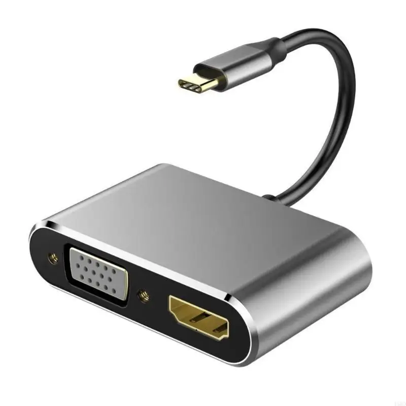 Aluminum Type C Adapter with 4K and USB3.0 Hubs for Easy Device Connection