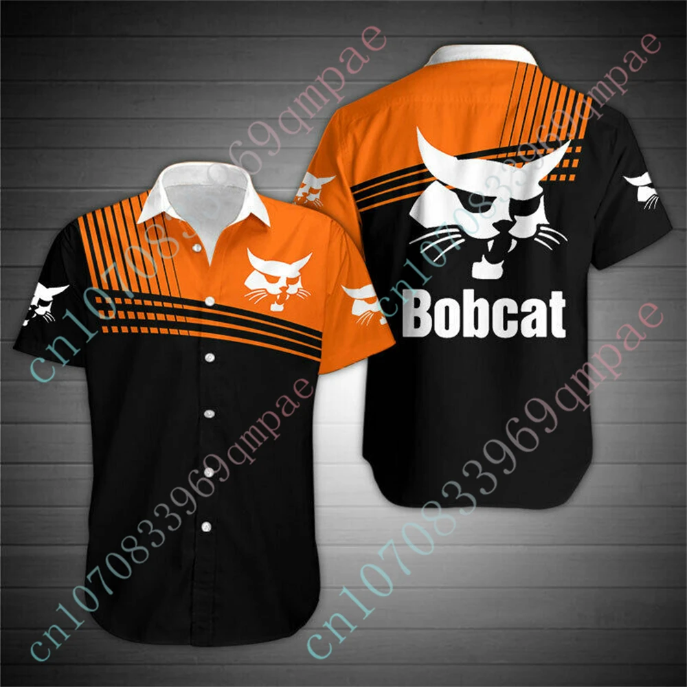 Bobcat Shirts For Men Women Anime Shirts And Blouses 3D Button Cardigan Casual Oversized T-shirt Unisex Clothing Custom Logo