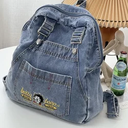 Moda stile Harajuku abbigliamento in Denim Cool Cartoon Cute Girl zaino grande capacità zaino studente torna a scuola