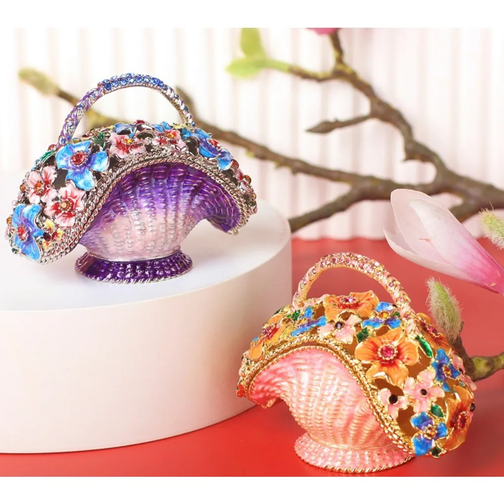 Metal Jewelry Boxes, Birthday Gifts, Handicrafts Flower Baskets Enamel Decorations  Living Room Home Decoration