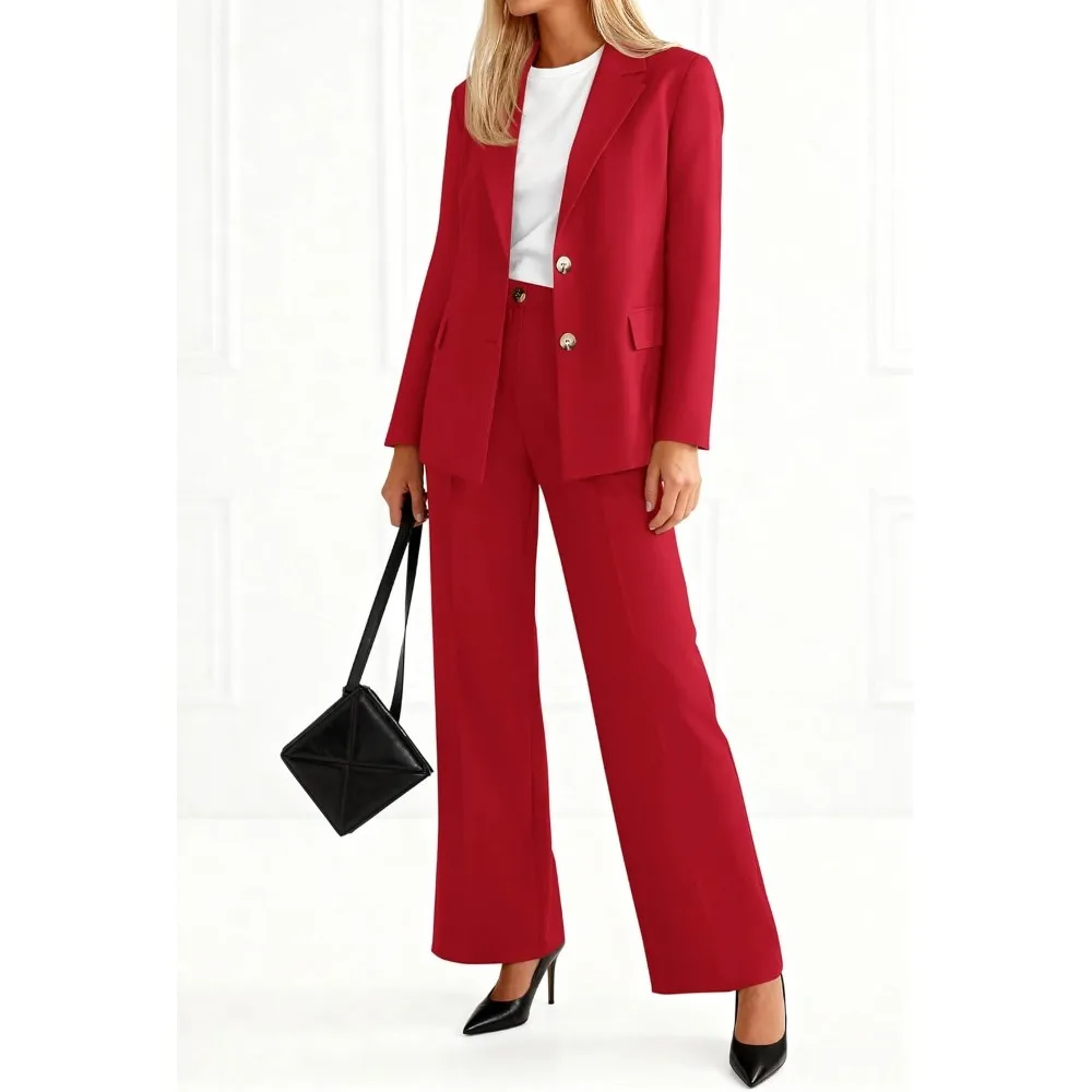 

Womens Suits 2 Piece Set Business Casual Blazer Jacket Wide Leg Dress Pants Suits Professional Work Office Outfits