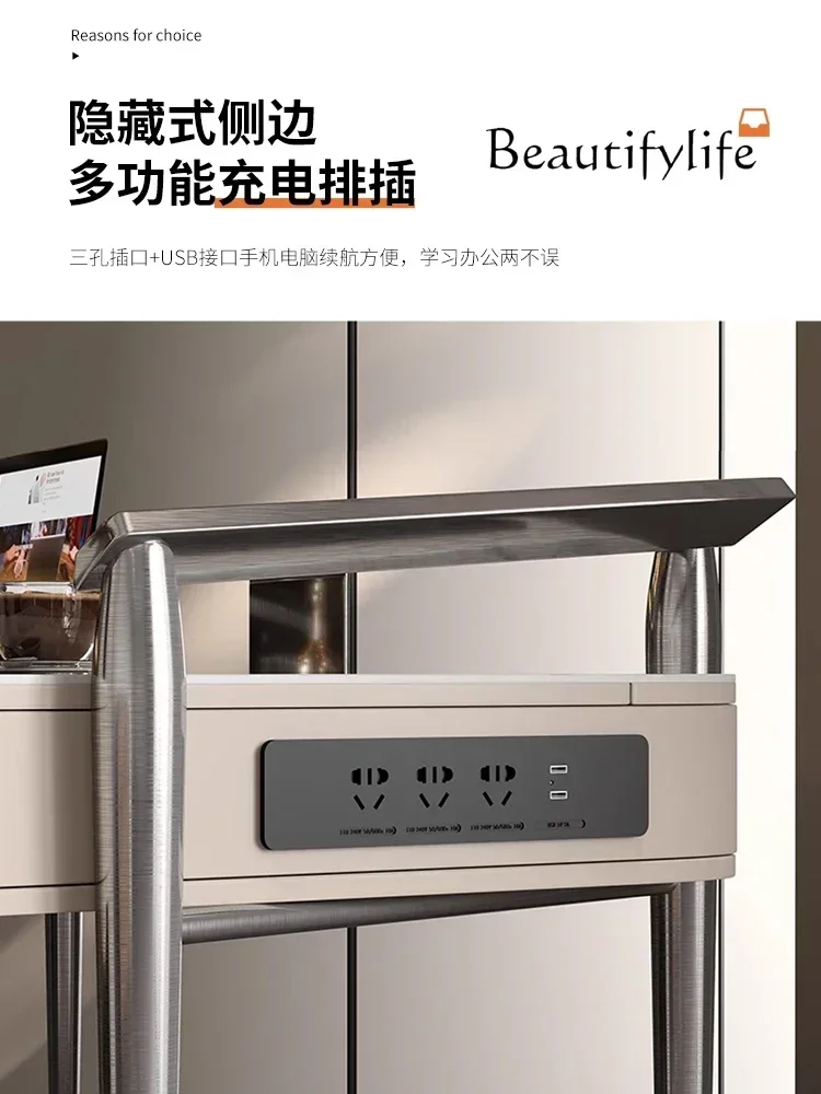 Italian light luxury high-end rock slab desk bedroom modern simple office writing computer desk