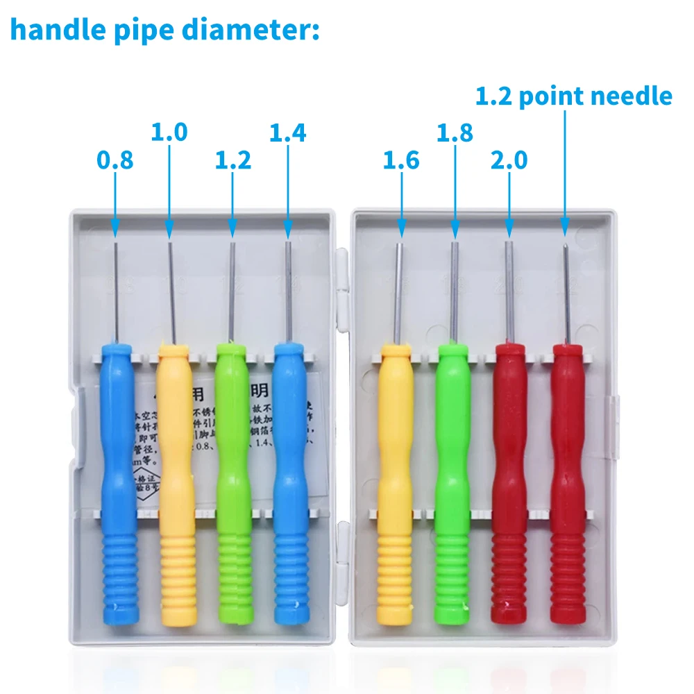 Buena calidad, 8 unids/lote, Kits de agujas de núcleo hueco de estaño antiadherentes de acero inoxidable mezclado para accesorios de asistencia de