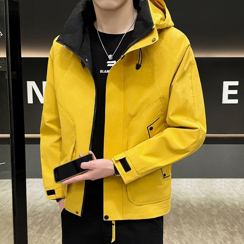 

LIBIELIY New Hooded Men's High Quality Windproof Zipper Casual Baseball Outdoor Sports Jacket Spring And Autumn Hiking Waterproo