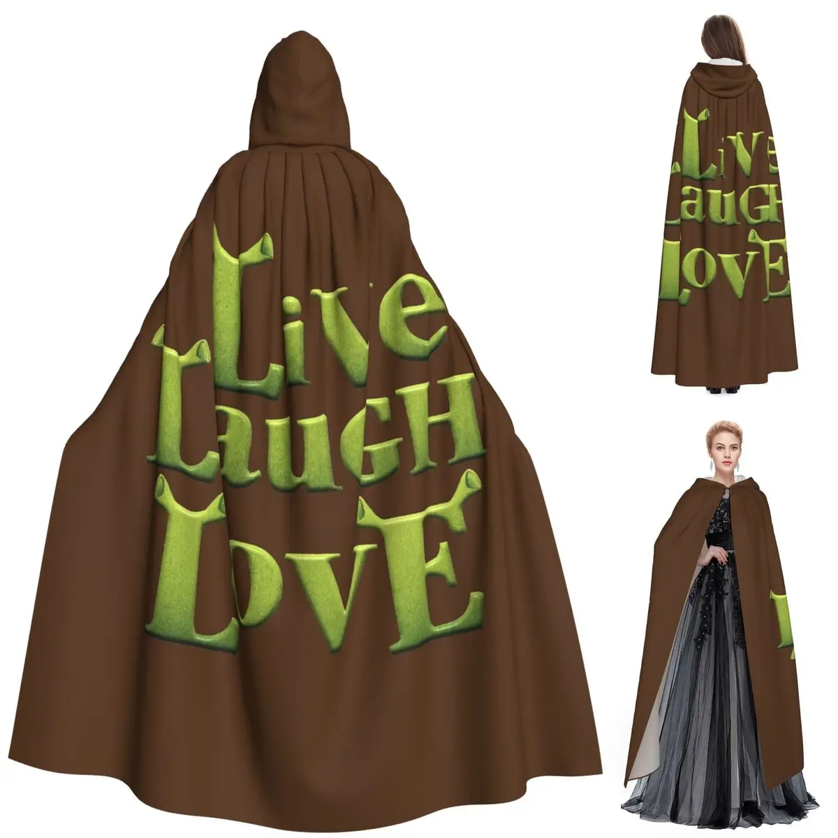

Shrek - Live Laugh Lov Long Hooded Cloak Witch Medieval Costume Cosplay Cape HalloweenVampire Adult Unisex