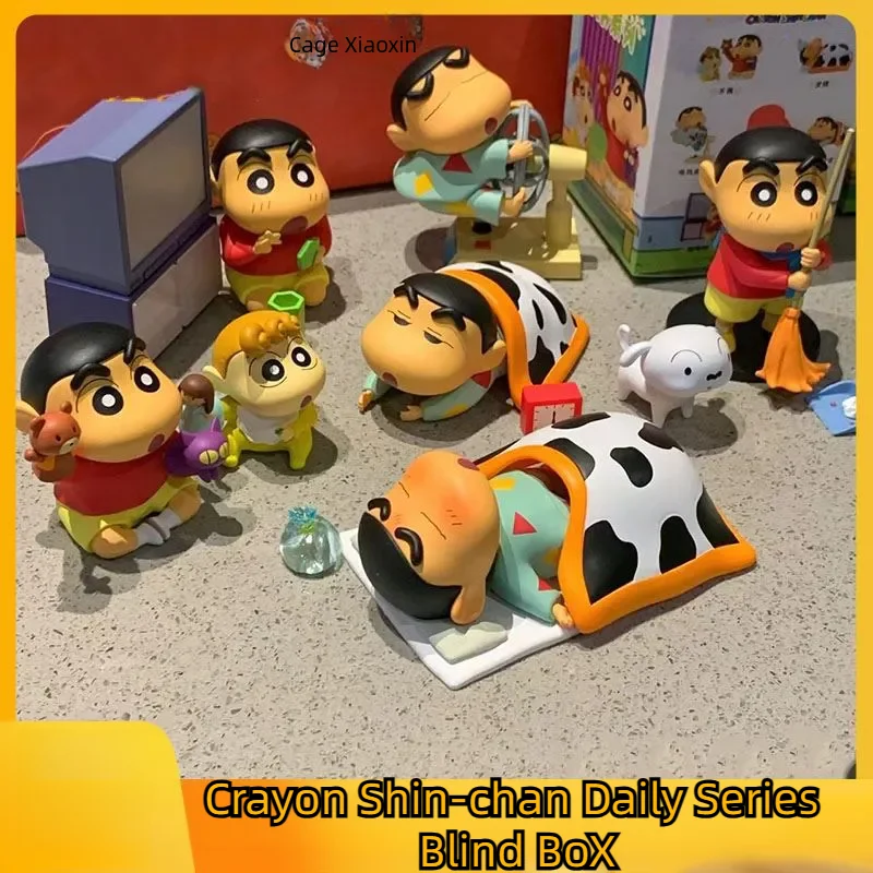 Anime Crayon Shin-chan Daily Series Blind Box Action Figure Toys Shin Chan Figuras Manga Figurine Kawaii Ornaments Doll Gift