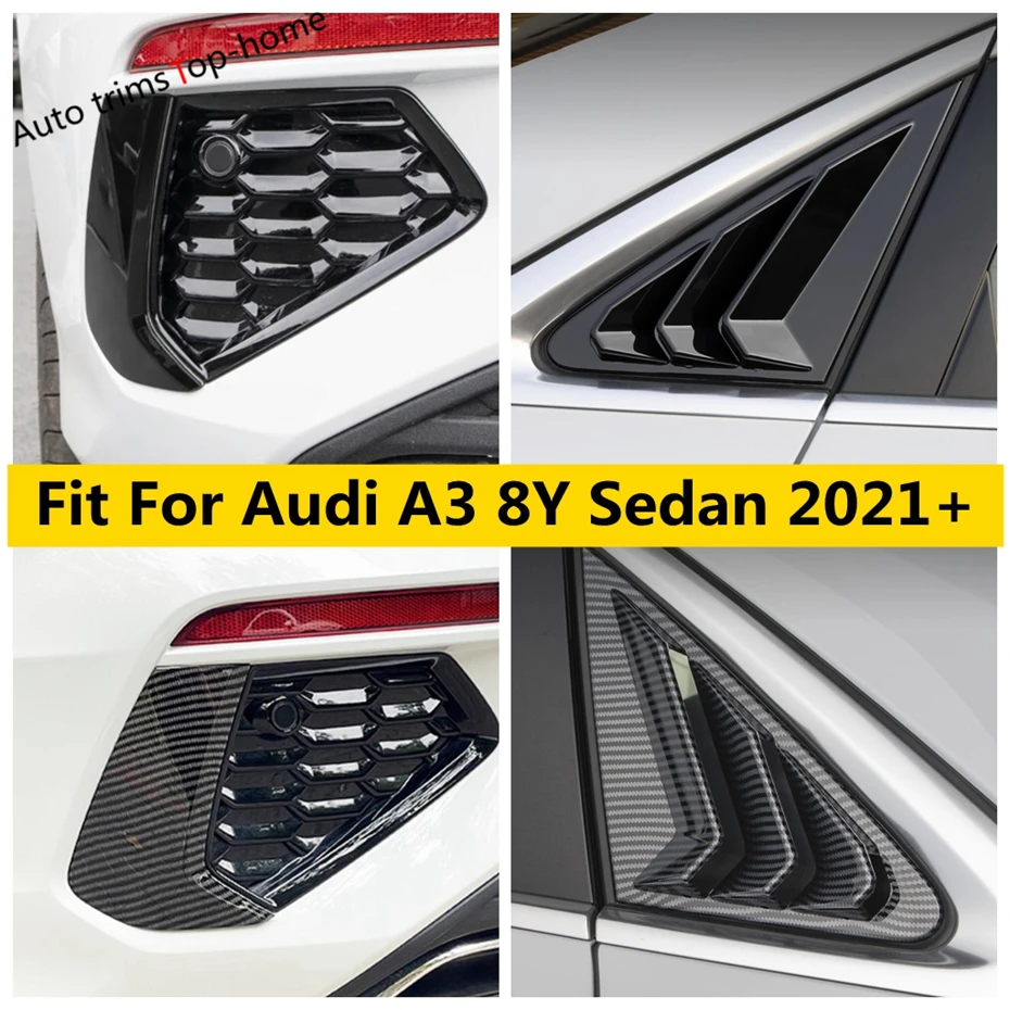 

Rear Fog Lamp Light Eyebrow Tail Window Shutters Decoration Frame Cover Trim Car Accessories For Audi A3 8Y Sedan 2021 - 2024