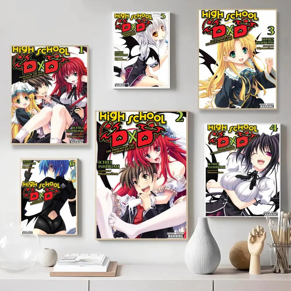 Anmie H-High School DxD Poster Wall Art Print Poster for Bedroom Living Room Home Decor Gift Artwork
