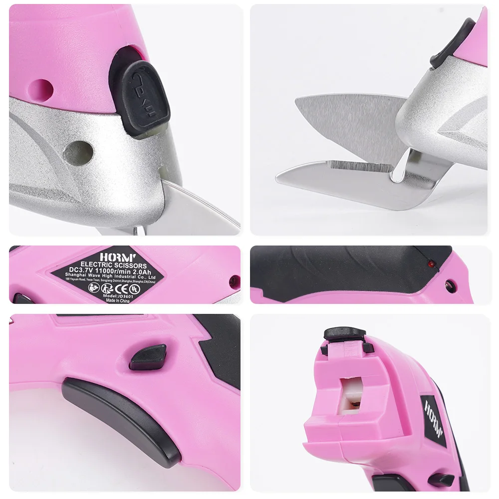 Hormy USB Rechargeable Electric Scissors 3.6V Fabric Leather Fabric Cardboard Plastic Cutting Tool with Built-in 2.0Ah Battery