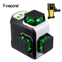 FIRECORE 360 Laser Level 12 Lines 3D Self-Leveling Cross Lines Super Powerful Green Laser Level Tool G50 With FD30 Receiver