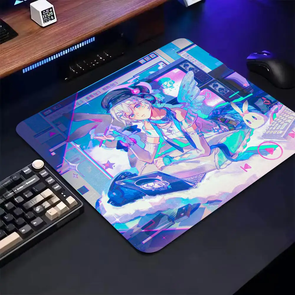 

Cyber-style anime girl gaming Mouse Pad Desk Mat Non-Slip Stitched Edge office mat 40X45CM Gaming pad Computer mouse pads