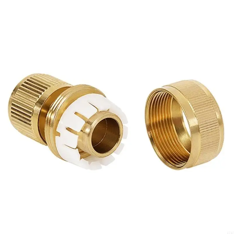 

L74C Sturdy Brass Garden Hose Connectors (2 Female + 2 Male) Secure Hose Connection