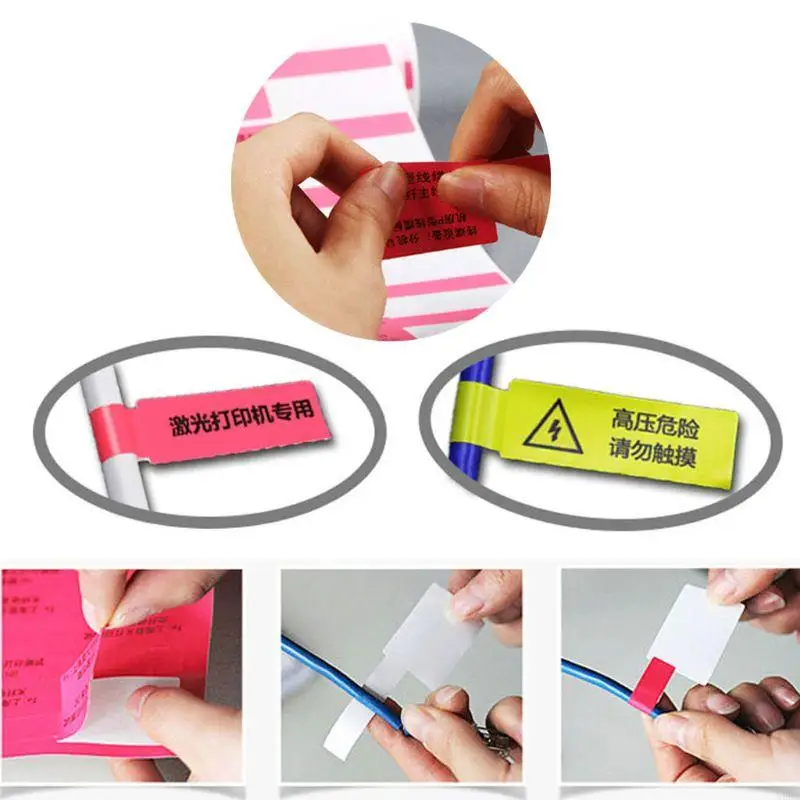 N5KC 30 Pieces Adhesive Wire Labels Cable Labels Sticker Identification Tags