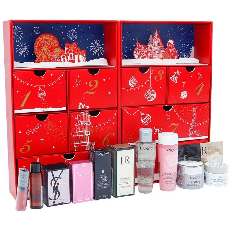 Customized queryCustomized Luxury Christmas All Saints' Day Cosmetic Cardboard Gift Box Sponge Liner for Advent Calendar Present