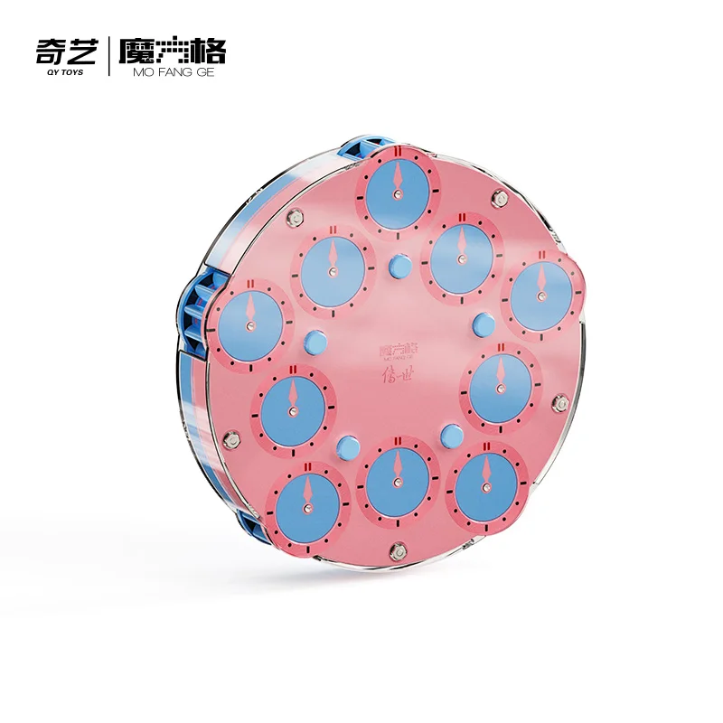 2025 QiYi MAGIC CLOCK Blue Pink 2 Piece Set 3x3 5x5 Global Limit 88 Racing Full Magnetic  Professional Competition Puzzle Toy