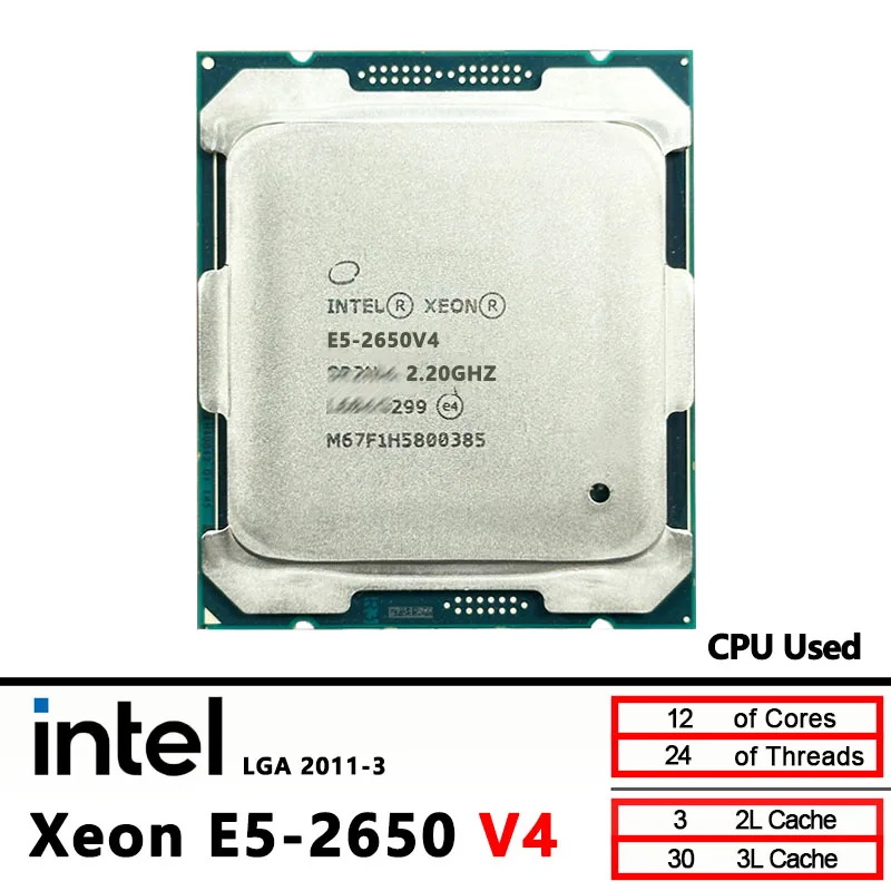 

Intel Xeon E5 2650 V4 Used 2650V4 2.2GHz 12-Cores LGA 2011-3 cpu processor