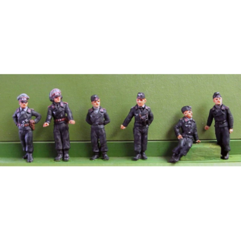 

1/72 Scale Diecast Resin Figure Model Kit WWII German Armored Chariot Crew 6 Figures Unpainted
