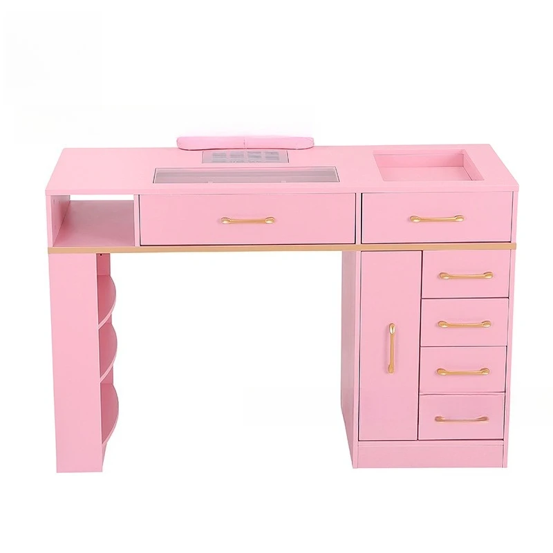 Simple manicure table, built-in manicure vacuum cleaner, multi-layer drawer partition storage manicure table