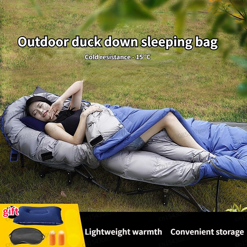 

Down Egg-shaped Sleeping Bag Indoor Comfortable Thickened Sleeping Bag Outdoor Camping Widened Warm Cold-resistant Sleeping Bag