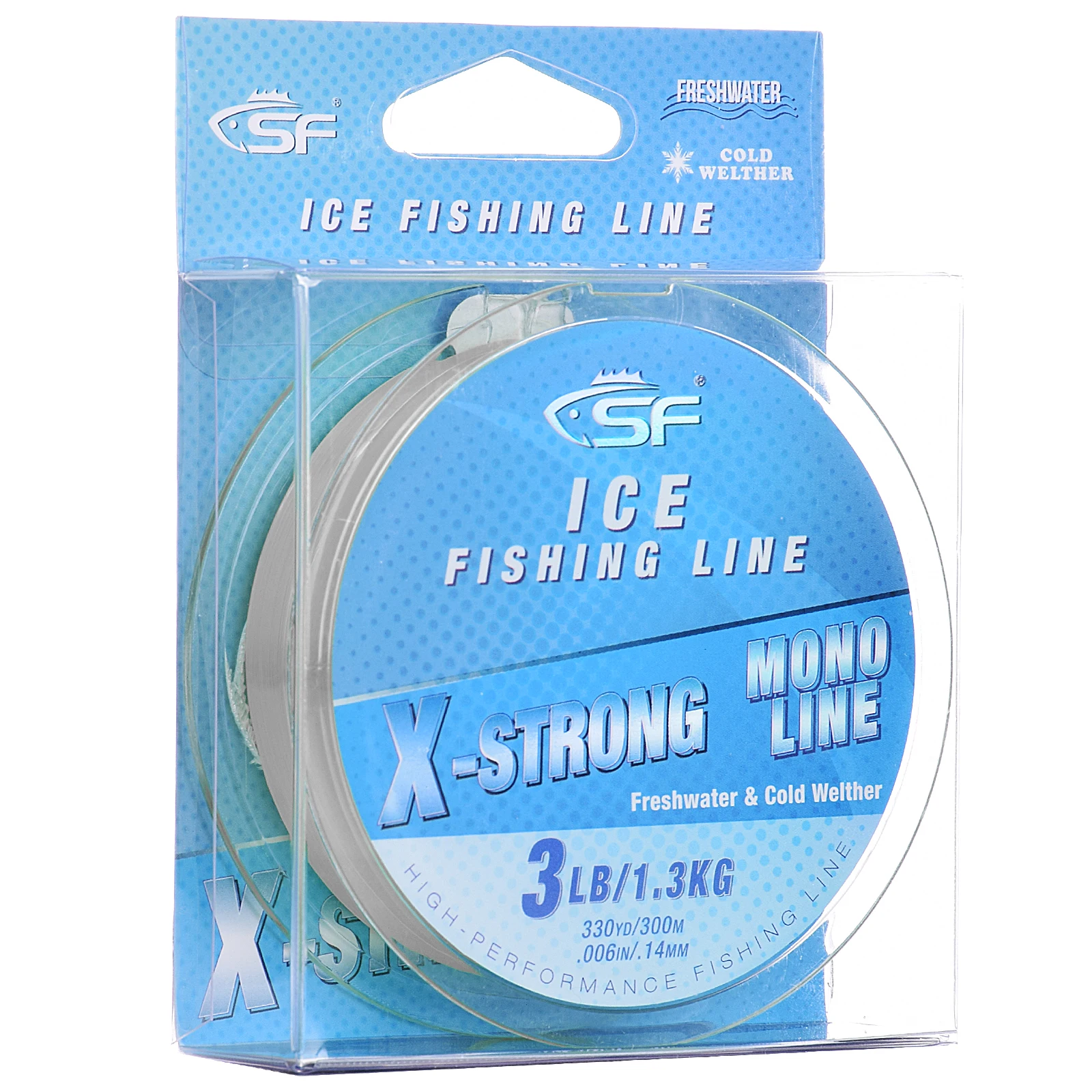 

SF 300M Winter Ice Fishing Line Monofilament Winter Fishing X-Strong with Spool Mono Line 3/4/6/8LB Fishing Wire Freshwater