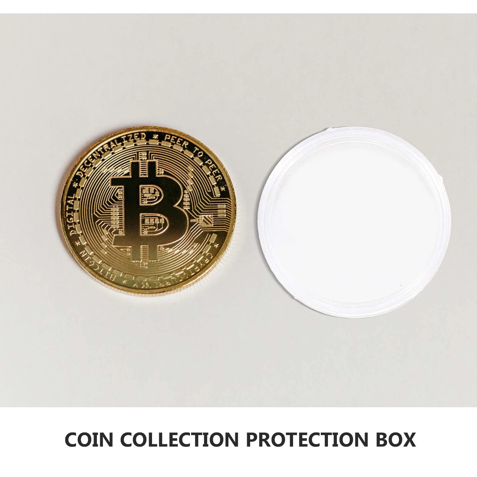 50Pcs Coin Protection Box Transparent Round Small Coin Case Storage Suitable Awards Ceremony Advertising Business Gifts