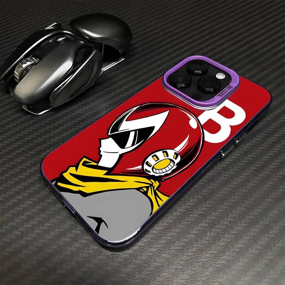 R-Rockman M-Megamanเกมเคสโทรศัพท์สําหรับiPhone 16,15,14,13,12,11,Mini,Pro,MAXสีม่วงMatteกันกระแทก